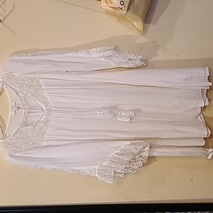Umgee off white lace on flutter 3/4 sleeve babydoll dress